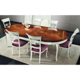 Italexport Profumo di Casa verona intarziás kerek étkezőasztal 140x140 cm (+120 cm hosszabbítható)