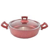 itália konyha Bordó Zománcozott Fazék fedővel 18 cm