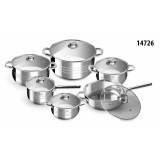 itália konyha Diamond 12 részes rozsdamentes edénykészlet üvegfedővel