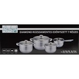 itália konyha Diamond 7 részes rozsdamentes edénykészlet üvegfedővel