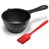 itália konyha Öntöttvas Pácoló, szószos lábas szilikon ecsettel ~0,5 liter