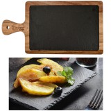 itália konyha Pala nyeles tálaló akáciafa tartóval 26*18cm