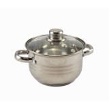 itália konyha Rozsdamentes lábas 16cm + üvegfedő 2 literes