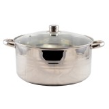 itália konyha Rozsdamentes lábas 32 cm + üvegfedő 10,5 literes