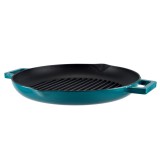 itália konyha Zománcozott Öntöttvas Grill Szeletsütő 31cm csőrös türkizkék