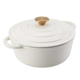 itália konyha Zománcozott öntöttvas lábas 24 cm, 3,6L fehér