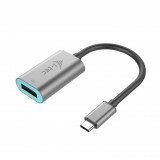 iTec i-tec Metal C31METALDP60HZ video átalakító kábel 0,15 M USB C-típus Display Port Szürke, Türkizkék
