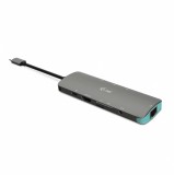 iTec i-tec Metal C31NANODOCKLANPD dokkoló Vezetékes USB 3.2 Gen 1 Type-C Ezüst, Türkizkék