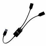 iTec i-tec USB-A Cable HUB 2 port (2x USB-A) USB 3.2 Gen 1 (3.1 Gen 1) 0,1 M USB A 2 x USB A Fekete USB kábel