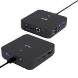 iTec i-tec USB-C DP Dual HDMI Docking Station with Power Delivery 100 W Vezetékes USB 3.2 Gen 2 (3.1 Gen 2) Type-C Fekete