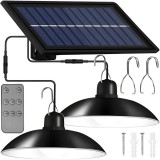 Izoxis 21806 Solar LED garden hanging lamp DUO with remote control, IP44, 3600mAh, black (00021806)