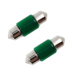 Izzó 12V/10 Watt szofita 10x31 mm, zöld 2db Lampa 58352