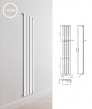 Infra Design radiátor 1800x300x58 mm 755W egysoros fehér panel radiátor, fürdőszoba radiátor