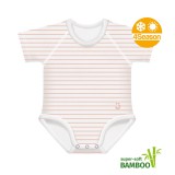 J Bimbi kombidressz 0-36 hó bambusz 4 Seasons csíkos barack 12043