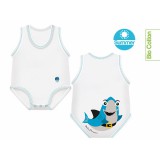 J Bimbi kombidressz 0-36 hó biopamut Summer Sealife Blue Fish 10869
