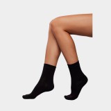 J.PRESS Női Bokazokni Bambuszszálakkal fekete-piros