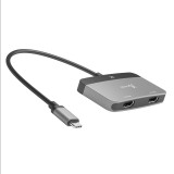 j5create JCA465-N hálózati csatlakozó USB C-típus Fekete, Szürke (JCA465-N)