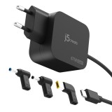 j5create JUP1565DCE3A-EN áramátalakító és inverter Univerzális 67 W Fekete (JUP1565DCE3A-EN)