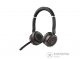 Jabra Evolve 75 MS Stereo Headset Vezetékes és vezeték nélküli Micro-USB Bluetooth Fekete, Vörös