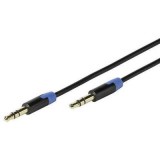 Jack audio kábel, 1x 3,5 mm jack dugó - 1x 3,5 mm jack dugó, 1,2 m, aranyozott, fekete, Vivanco 1010221 (41904) - Audió kábel