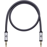 Jack audio kábel, 1x 3,5 mm jack dugó - 1x 3,5 mm jack dugó, 5 m, aranyozott, fekete, OFC, Oehlbach iJack 35 (60017) - Audió kábel