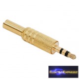 JACK dugó Sztereo 3,5 mm Aranyozott Fém kivitel törésgátlóval