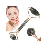 Jáde görgős arcmasszírozó - bőrfeszesítő, ráncok ellen, arcápolás, szépségápolás, természetes kő, masszázs eszköz.