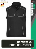 James & Nicholson SOLID BLACK technikai átmeneti softshell mellény - munkaruha
