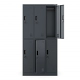 Jan Nowak® IGOR 1838-2 | Fém öltözőszekrény antracit 6 rekeszes – összeszerelt