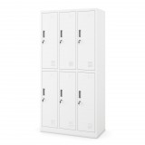 Jan Nowak® IGOR 1882 | Fém öltözőszekrény fehér 6 rekeszes – lapraszerelt