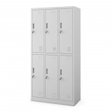 Jan Nowak® IGOR 780-2 | Fém öltözőszekrény szürke 6 rekeszes – összeszerelt