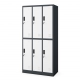 Jan Nowak® IGOR 945-2 | Fém öltözőszekrény antracit-fehér 6 rekeszes – összeszerelt