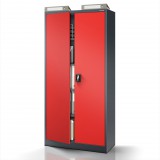 Jan Nowak® JAN H 806-2 | Fém iratszekrény antracit–piros, 4 polcos – összeszerelt