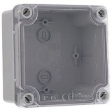 Jangar Kötődoboz 107×107×60MM, ÁTLÁTSZÓ TETŐVEL, SIMA OLDALFALLAL, IP65