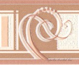 Jász-Iron Beige-barna-halvány rózsaszín modern hullám mintás bordűr