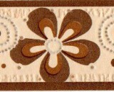 Jász-Iron Beige-sötétbarna margaréta mintás bordűr