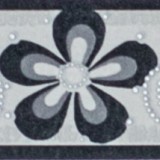 Jász-Iron Fekete-fehér-ezüst margaréta mintás bordűr