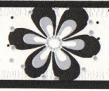 Jász-Iron Fekete-fehér margaréta mintás bordűr