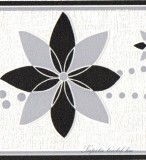 Jász-Iron Fekete-fehér virág mintás bordűr