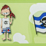 Jász-Iron Zöld alapon kalóz mintás bordűr