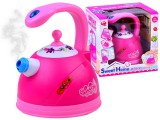 Játék Vízforraló-Teáskanna-Hangeffektusok-Forrásban lévő víz hangja-Víz öntésének hangja-Sípol-Fény-Gőz