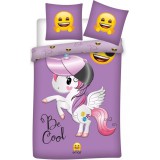 JAVOLI Emoji Unikornis 2 részes Gyermek Ágynemű-garnitúra 140x200+70x90 cm