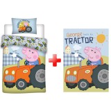 JAVOLI Peppa Malac George's Tractor Gyerek Ágyneműhuzat És Polár Takaró Szett