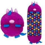 JayPlay Happy Nappers: 2 az 1-ben hálózsák és párna - Fiona, a lila unikornis