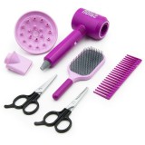 JB 7 Részes Fodrászszalon Kis Hajszobrászoknak – Játék Fodrászkészlet Fésűkkel, Ollókkal, Hajszárítóval