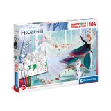 Jégvarázs II. Double 2 az 1-ben 104db-os színezhető kétoldalas puzzle - Clementoni