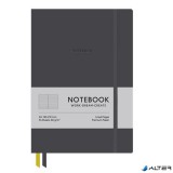 Jegyzetfüzet, A5, vonalas, 96 lap, keményfedeles, műbőr borító, SHKOLYARYK "Genius", sötétszürke
