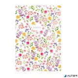 Jegyzetfüzet, A5, vonalas, 96 lap, TOPTIMER "Notes", fehér virágos