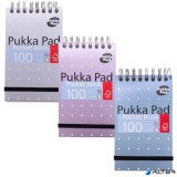 Jegyzetfüzet, A7, spirálozott, vonalas, 50 lap, PUKKA PAD 'Metallic Pocket Book', vegyes színek