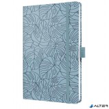 Jegyzetfüzet, exkluzív, 135x203 mm, vonalas, 87 lap, keményfedeles, SIGEL "Jolie", Blue Monstera